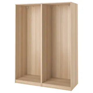 PAX 2 wardrobe frames, white stained oak, Width 149.6 x Depth 58.0 x Height 201.2 cm