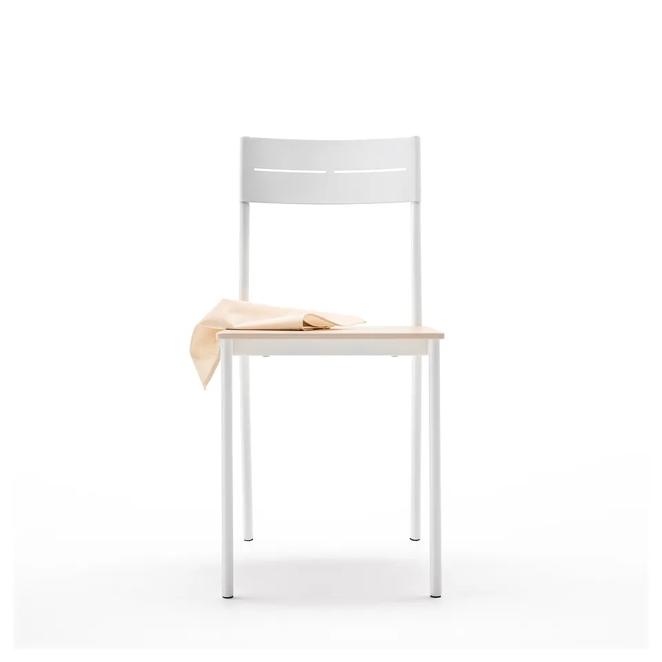 BUSLÄTT Chair, white/pine