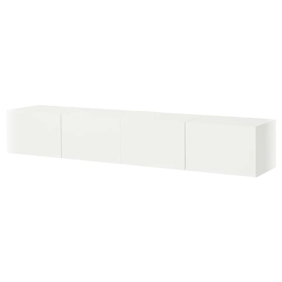BESTÅ TV bench with doors, white/Lappviken white, 240x42x38 cm