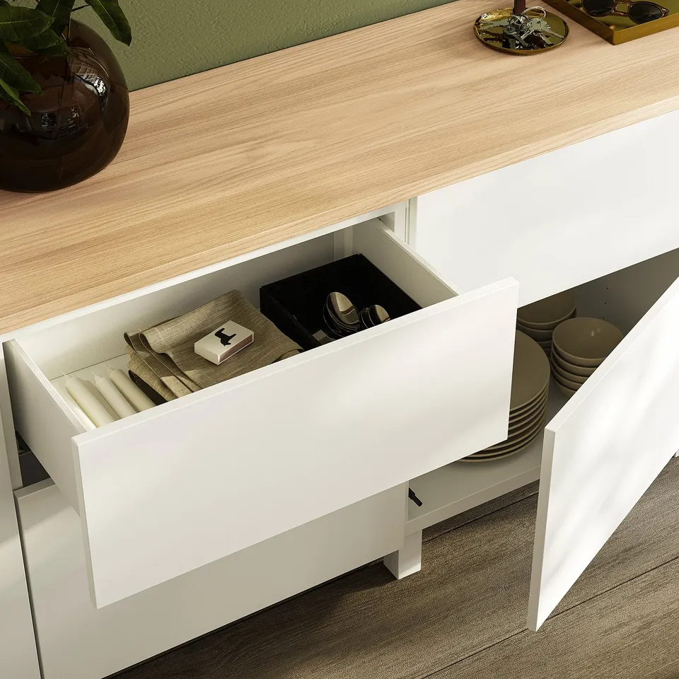 BESTÅ Storage combination, white/Lappviken white, 240x42x76 cm