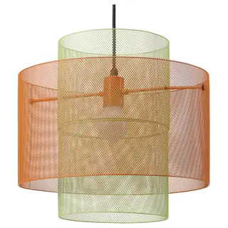 SOLVINDEN ceiling lamp, mesh orange/light green, Height 35 cm