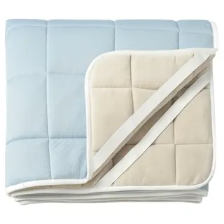 KEJSAROLVON mattress protector, beige/blue, 180x200 cm