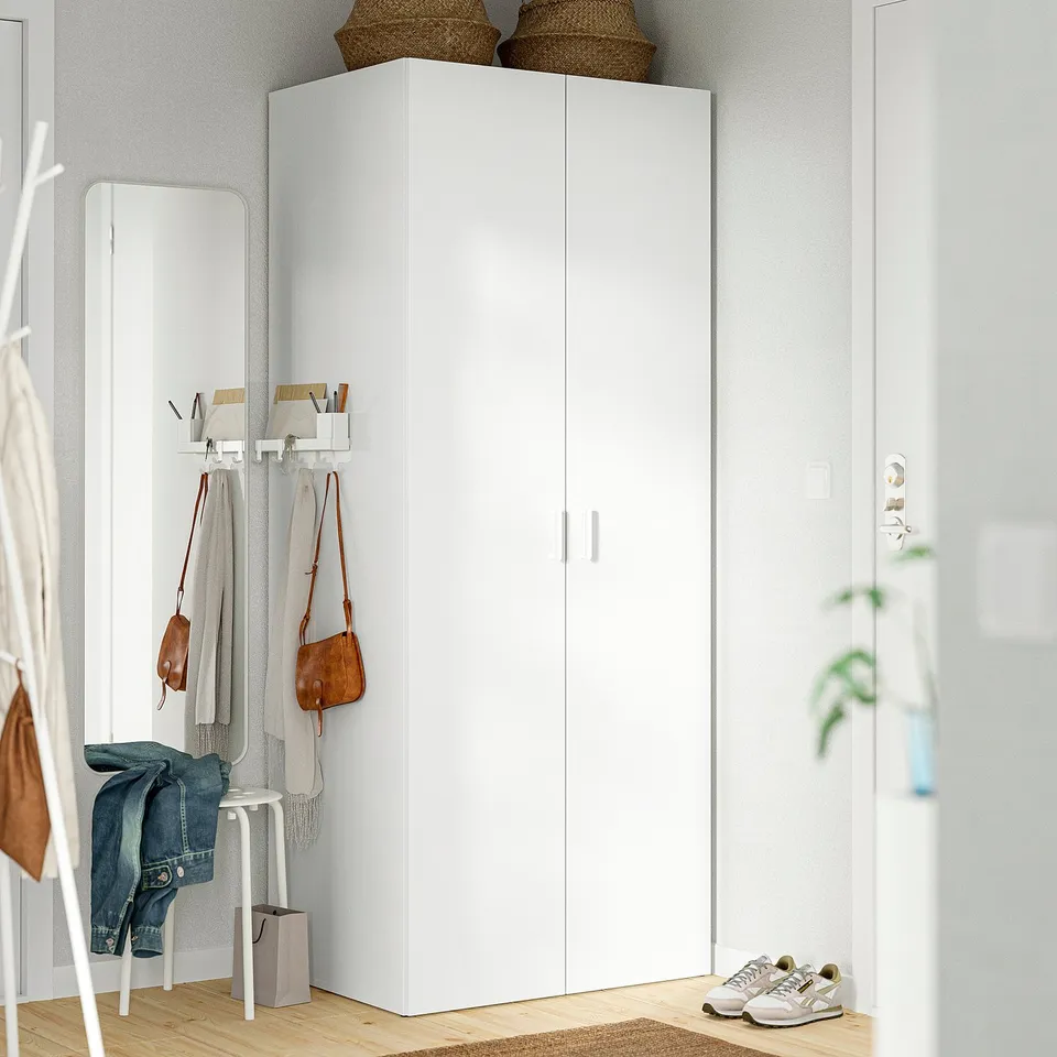 LASTARE Wardrobe combination, white, 80x62x201 cm