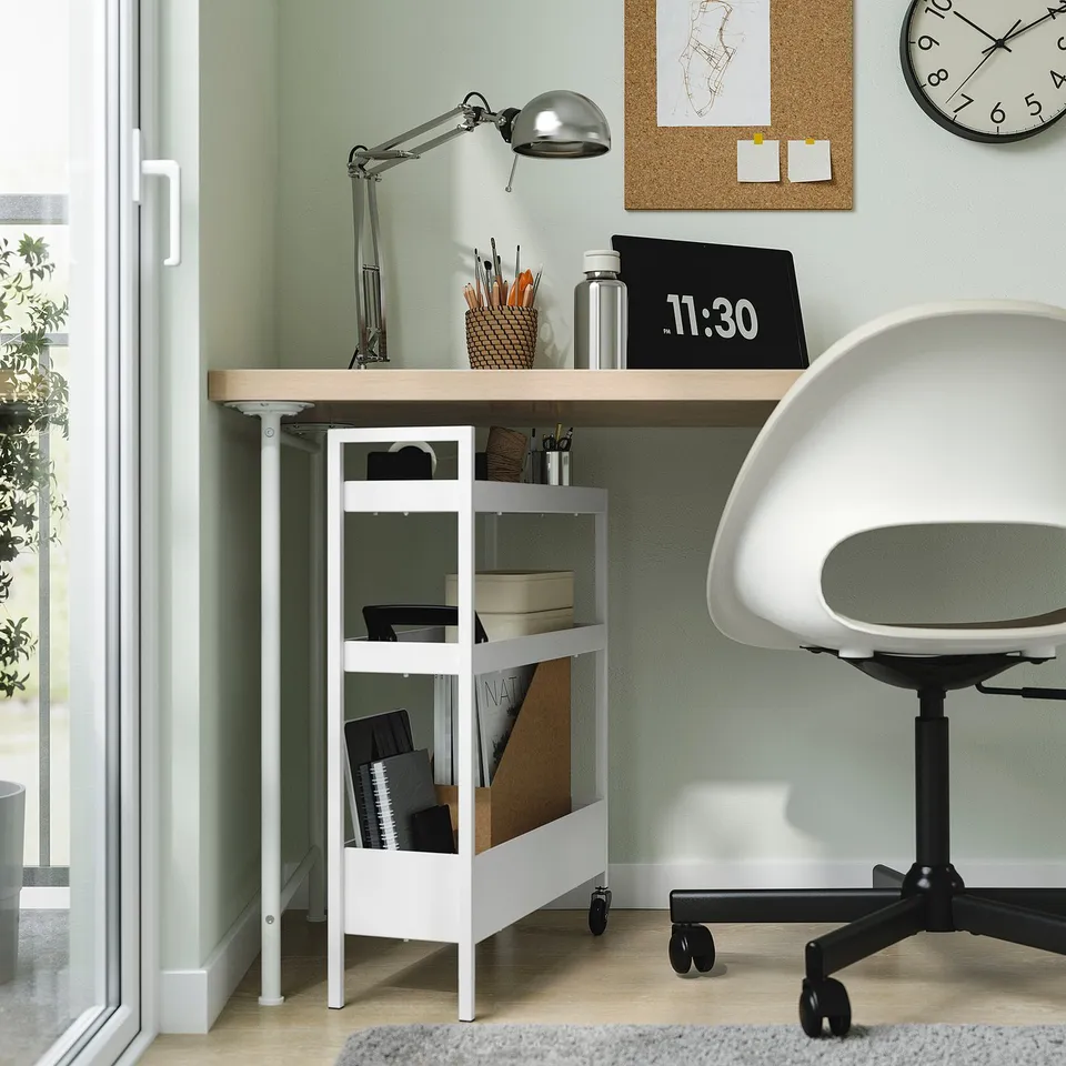 NISSAFORS Trolley, white, 50.5x19x67 cm
