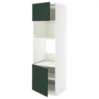 METOD high cabinet f built-in appliances, white/Havstorp deep green, 60x60x200 cm