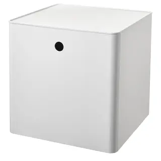 KUGGIS storage box with lid, white, 32x32x32 cm