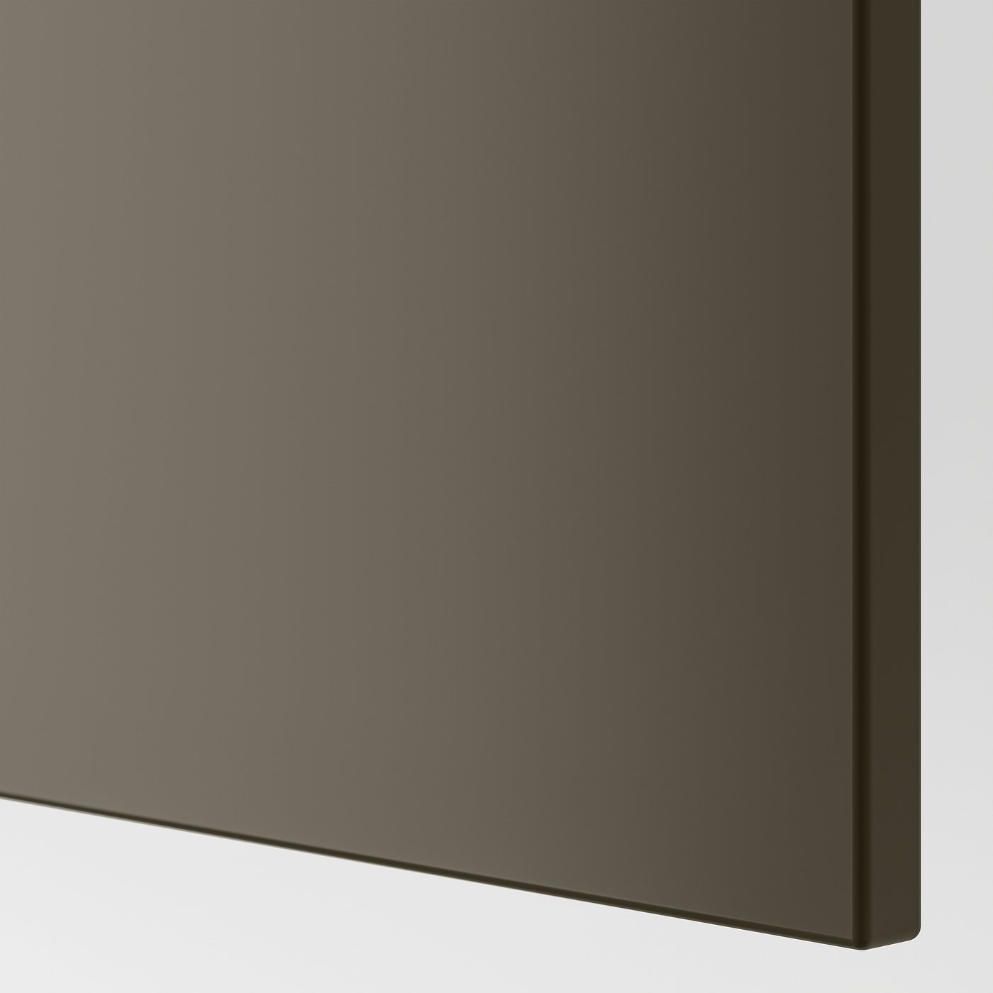 Flat black surface with sleek edge, likely a cabinet door or panel, showcasing high-quality finish.