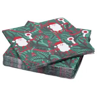 VINTERFINT paper napkin, Santa Claus pattern green, 33x33 cm