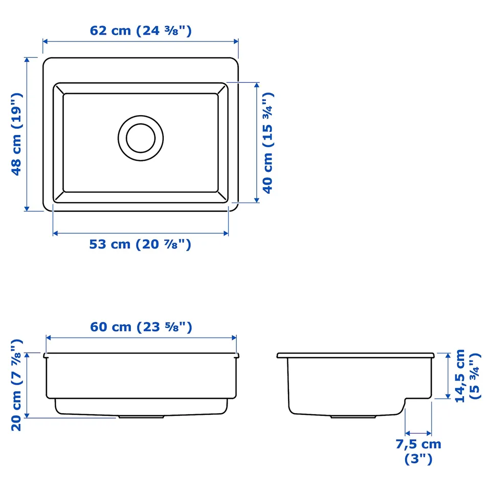 part: HAVSEN sink bowl w visible front