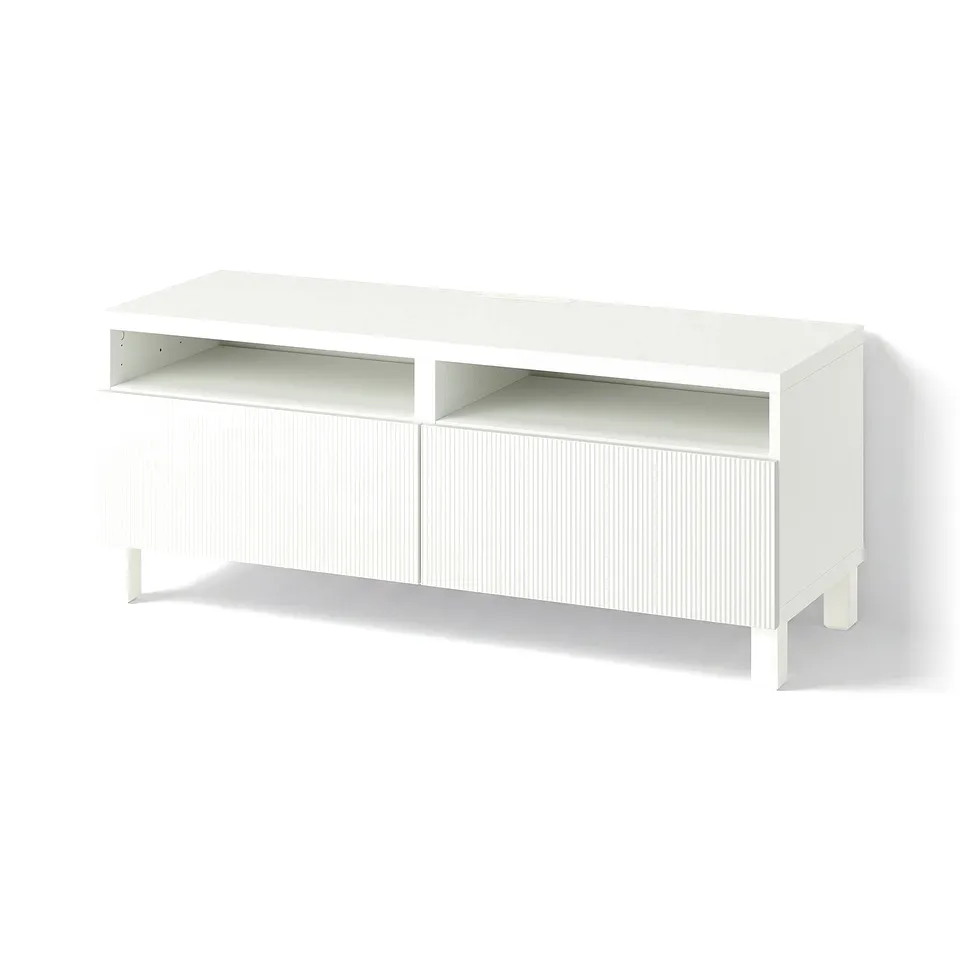 BESTÅ TV bench with drawers, white/Förvaltare white, 120x42x48 cm