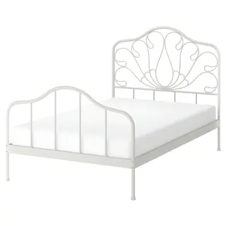 MELLGRUND bed frame, off-white, Height 129 x Length 208 x Width 127 cm
