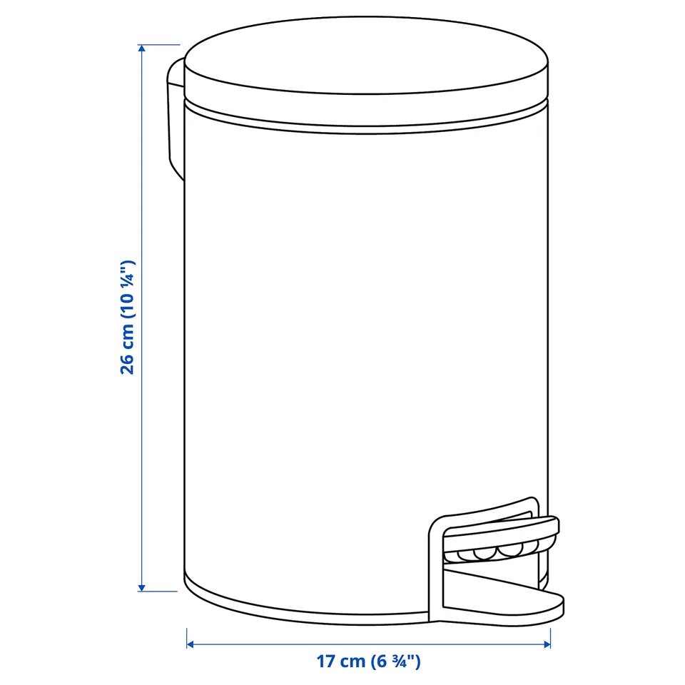 GANSJÖN Waste bin, black, 3 l