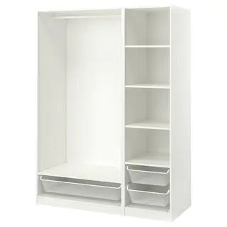 PAX wardrobe combination, white, 150x58x201 cm