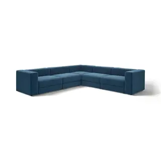 JÄTTEBO modular corner sofa, 6 seat, Samsala dark blue, Height 71 x Depth 95 cm