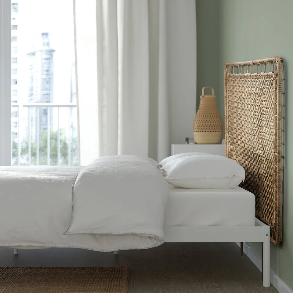 part: VEVELSTAD bed frame with 2 headboards