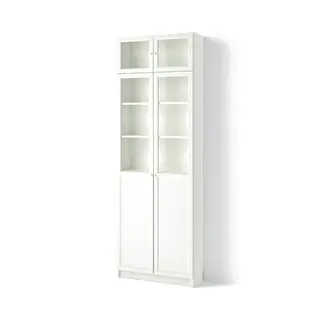 BILLY / OXBERG bookcase w hght ext ut/pnl/glss drs, white, 80x30x237 cm