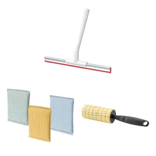 BÄSTIS/LILLNAGGEN/PEPPRIG set: squeegee + scrubbing pad + lint roller