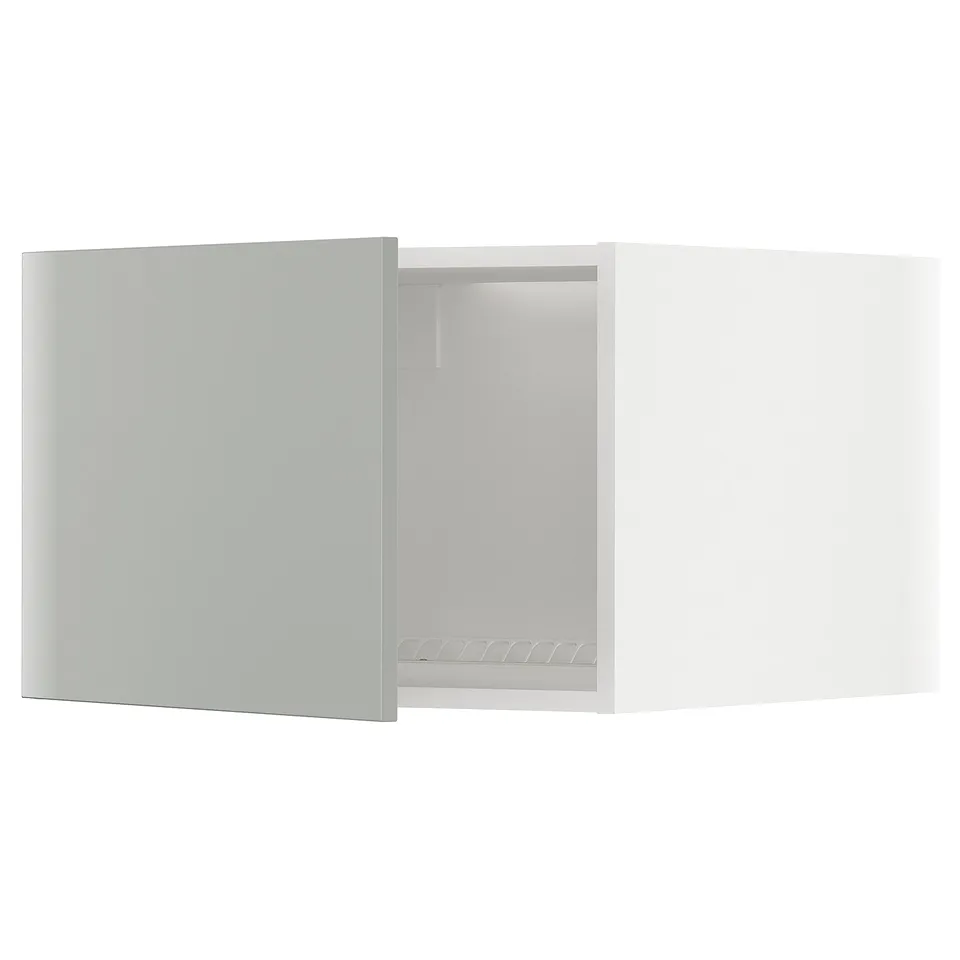 Modern light grey METOD kitchen cabinet set with sleek design.