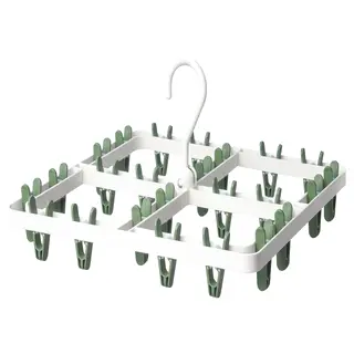 SLIBB hang dryer 24 clothes pegs, green, Height 15 x Length 36 x Width 36 cm