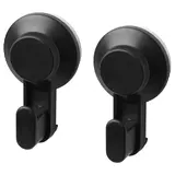 TISKEN hook with suction cup, black