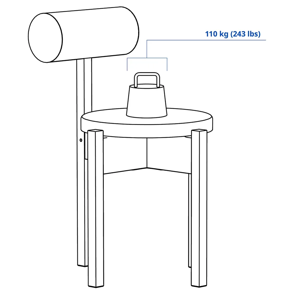 IKEA PS 2026 Chair, bright blue/Knäbäck bright blue