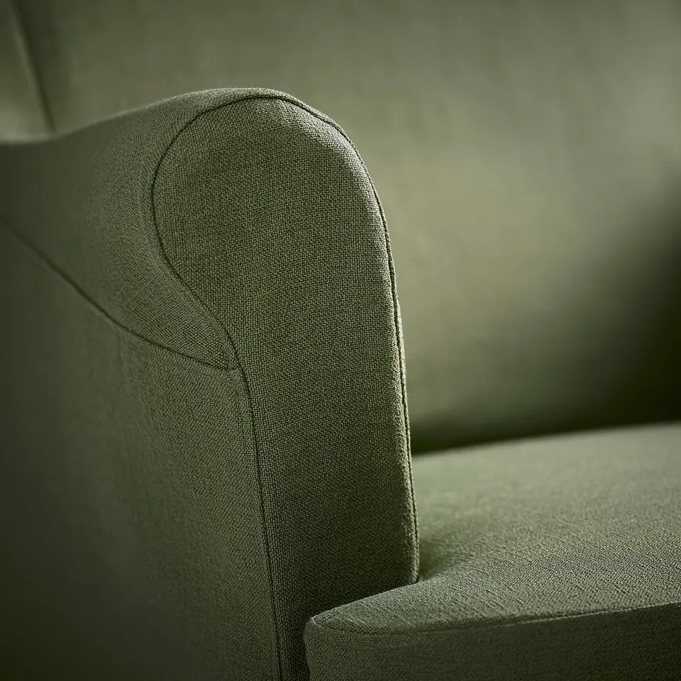 STRANDMON Slipcover for wing chair, Naggen grey-green