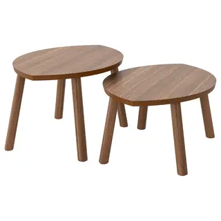 STOCKHOLM nest of tables, set of 2, walnut veneer, Length 72 x Width 47 cm
