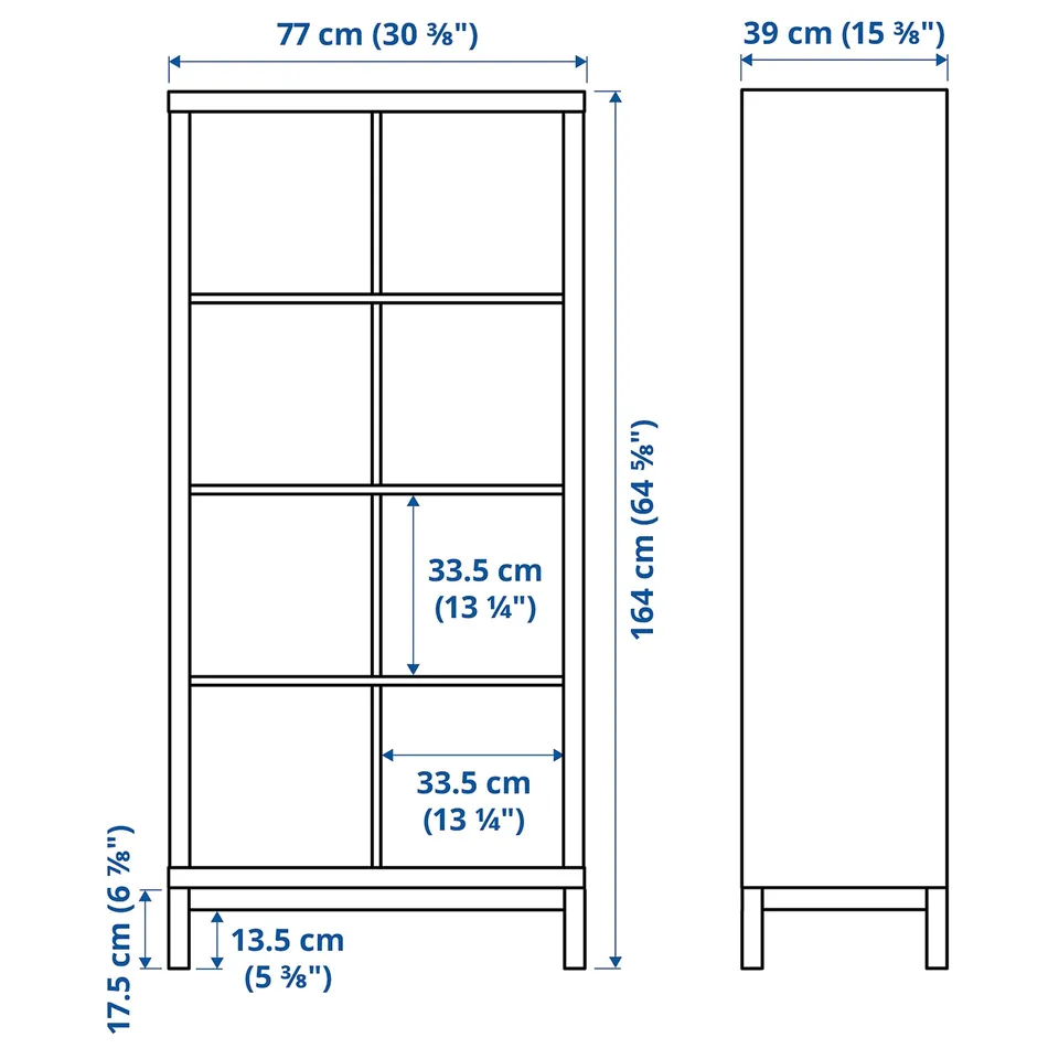 Illustration with measurements for the product: KALLAX.