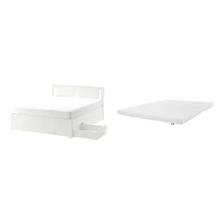 SONGESAND/ÅRBERGET Bed with 8cm thick mattress, latex,5 comfort zones, medium firm