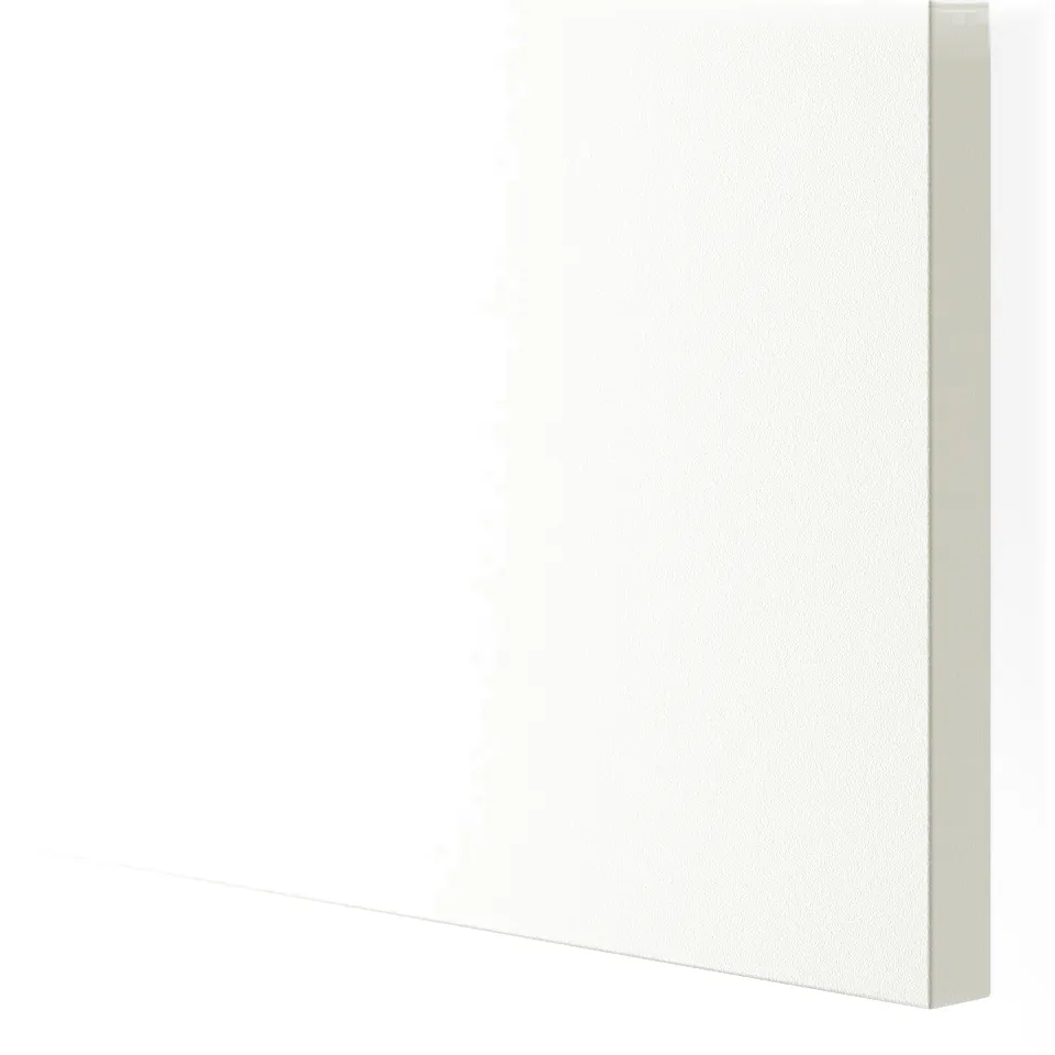 Close-up of a smoothly finished, pristine VALLSTENA cabinet door, showcasing its clean and durable design.