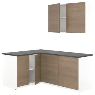 KNOXHULT corner kitchen, wood effect grey, 182x143x220 cm