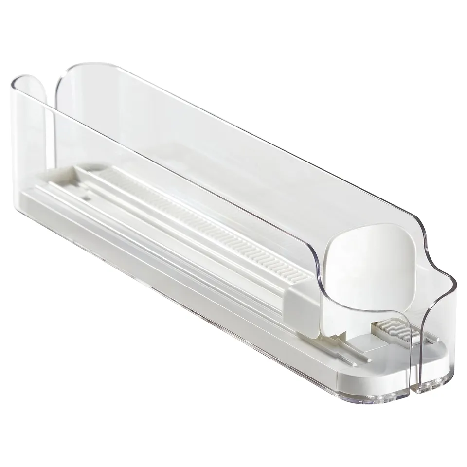KLIPPKAKTUS fridge organiser pushes items forward.