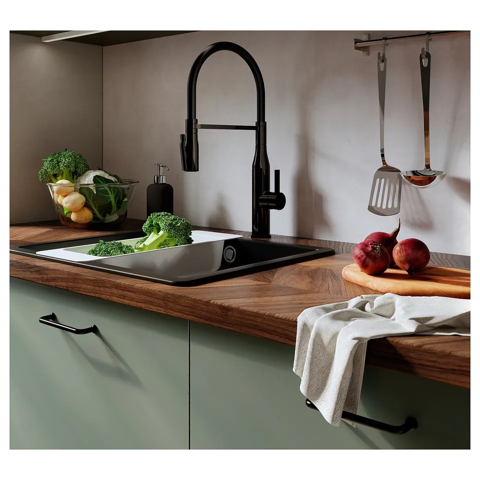 BARKABODA Worktop, walnut/veneer, 246x3.8 cm