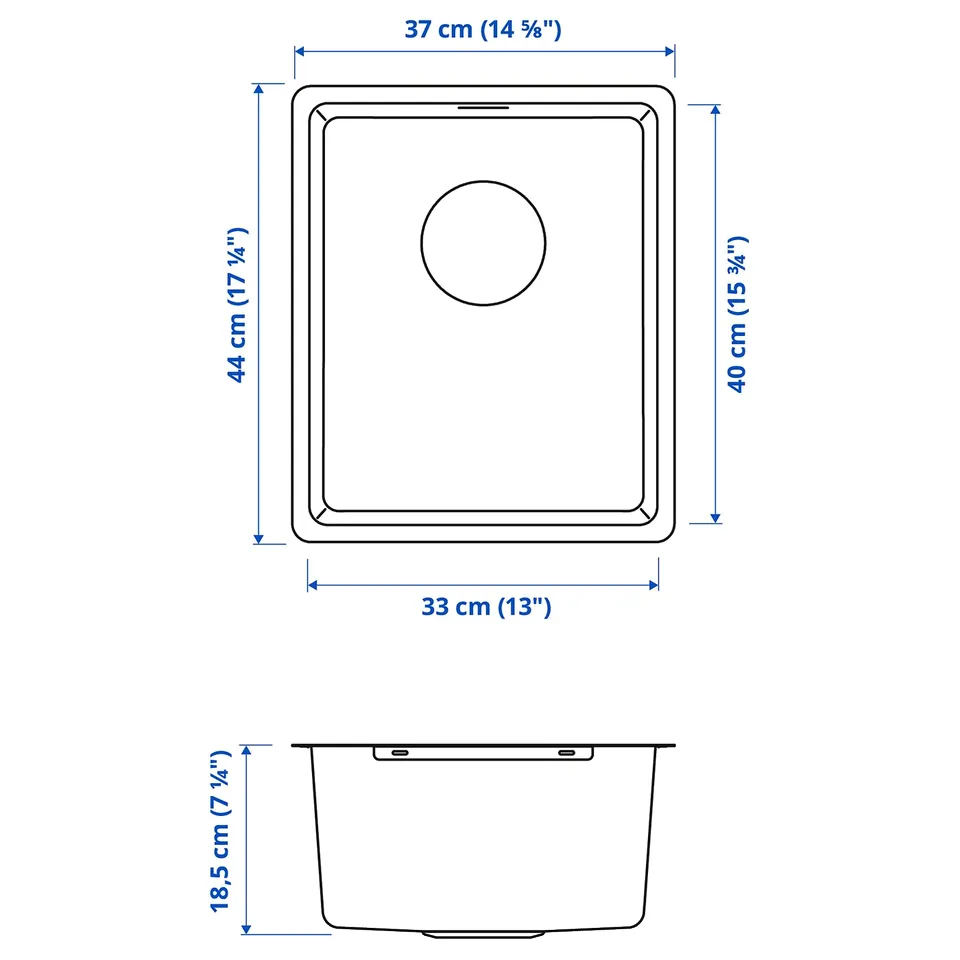 part: VRESJÖN inset sink, 1 bowl