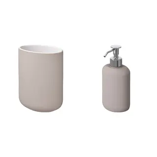 EKOLN set: toothbrush holder + soap dispenser