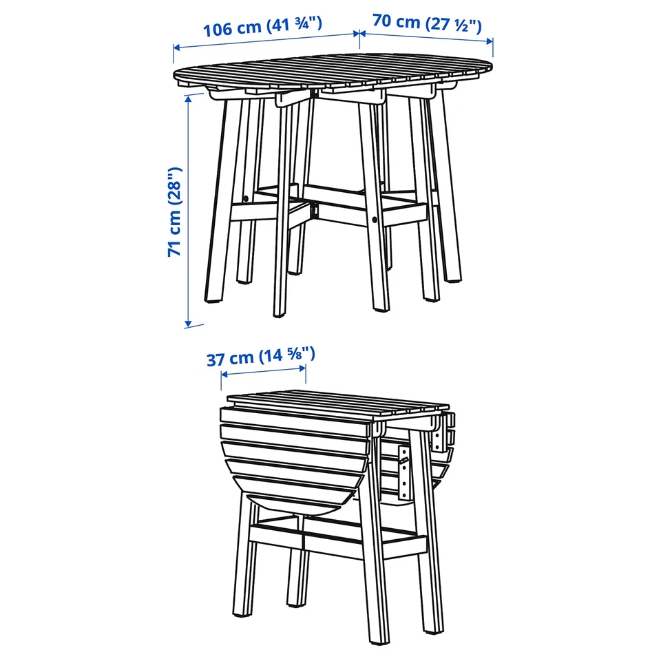 Illustration with measurements for the product: ASKHOLMEN.