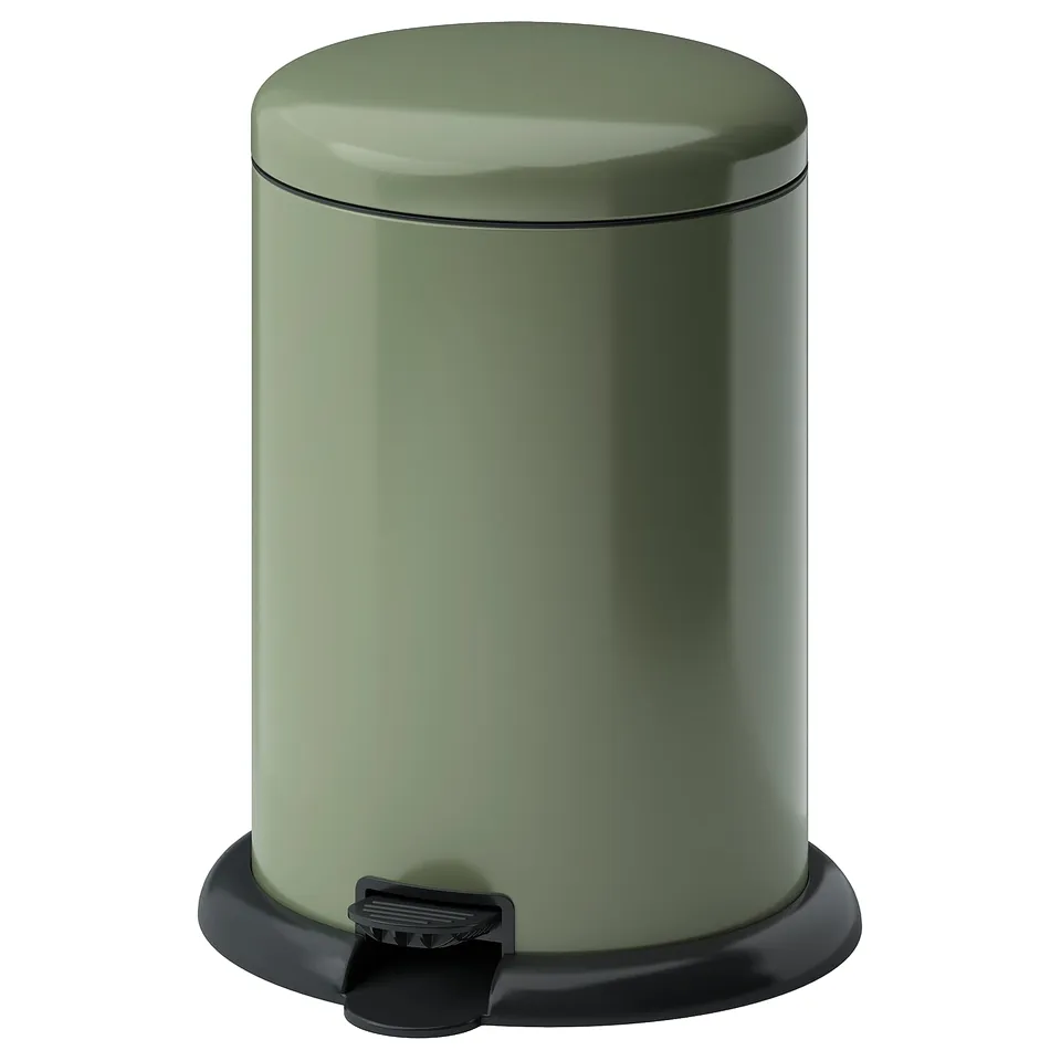 GÅNGSKYFFEL Pedal bin, grey-green, 18 l