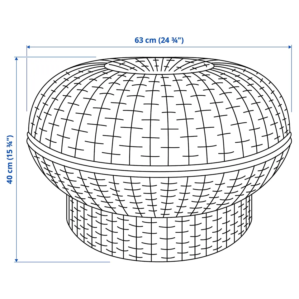 Illustration with measurements for the product: IKEA PS 2026.