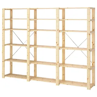 HEJNE 3 sections/shelves, softwood, 230x31x171 cm