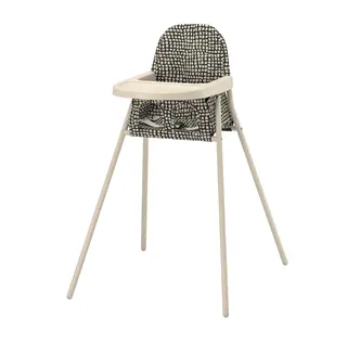 SANDKATT highchair with tray, beige/anthracite, Width 60 x Depth 68 x Height 91 cm