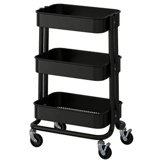 RÅSKOG trolley, black, 28x38x61 cm