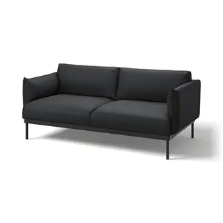 ÄPPLARYD 2-seat sofa, Gunnared black/grey, Depth 93 x Width 199 cm