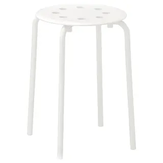 MARIUS stool, white, 45 cm