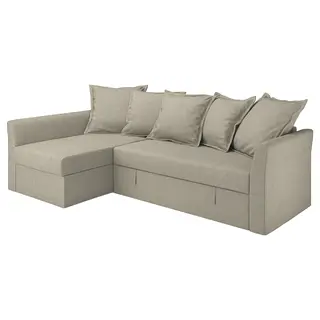 HOLMSUND corner sofa-bed, Borgunda beige, Width 230 x Depth 90 cm