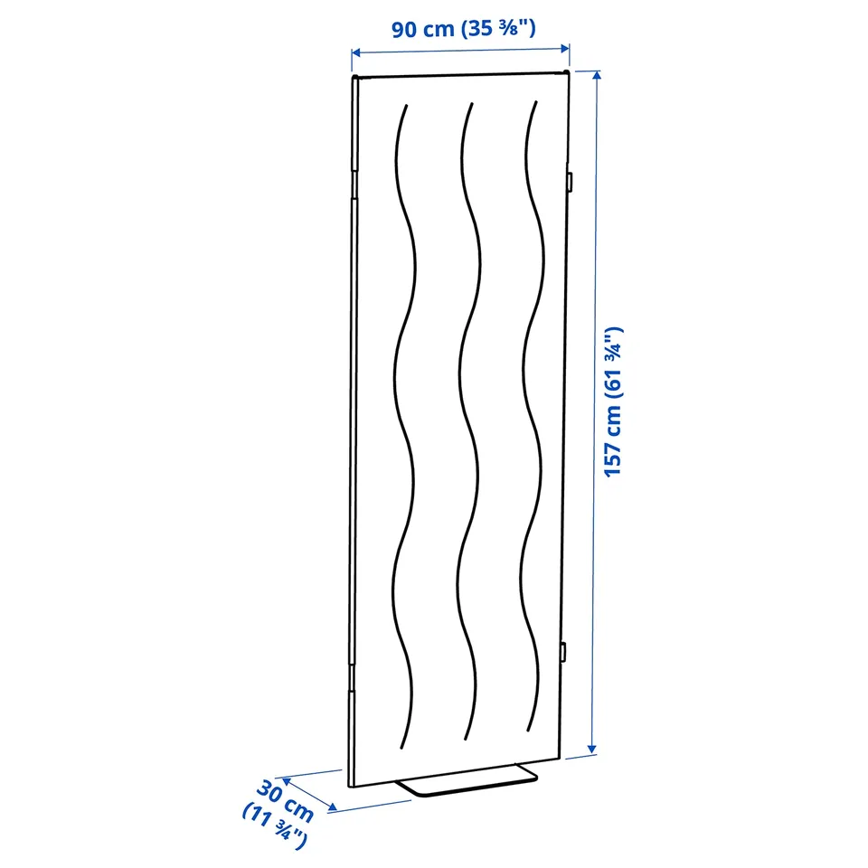 Illustration with measurements for the product: MITTZON.