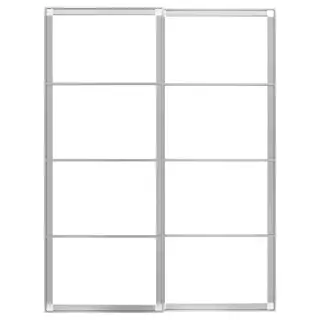 PAX pair of sliding door frames w rail, aluminium, 150x201 cm