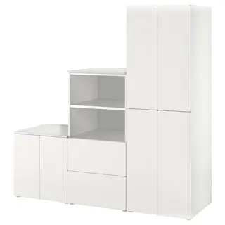 SMÅSTAD / PLATSA storage combination, white/white, 180x57x181 cm