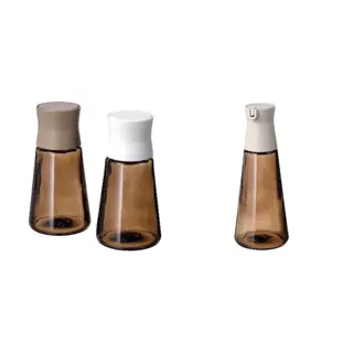 HALVTOM set: salt and pepper shakers + bottle with pour spout