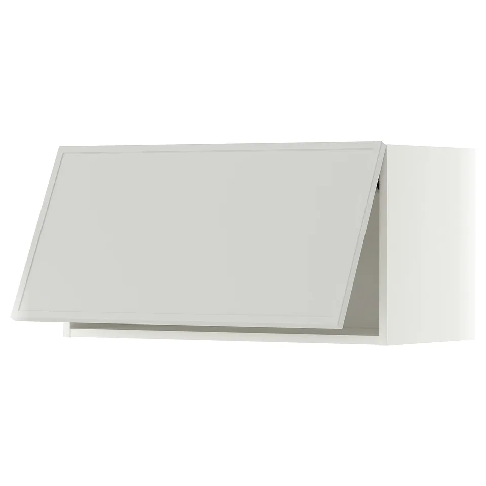METOD Wall cabinet horizontal, white/Aspudden light grey, 80x37x40 cm