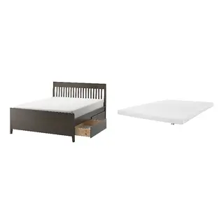 IDANÄS/ÅRBERGET Bed with 8cm thick mattress, latex,5 comfort zones, medium firm